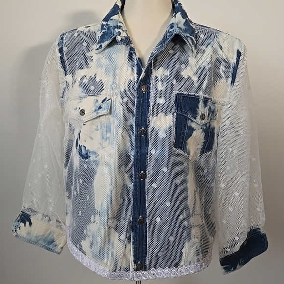 Refashioned Denim & Tulle Jacket (M/L) - Picture 3 of 16
